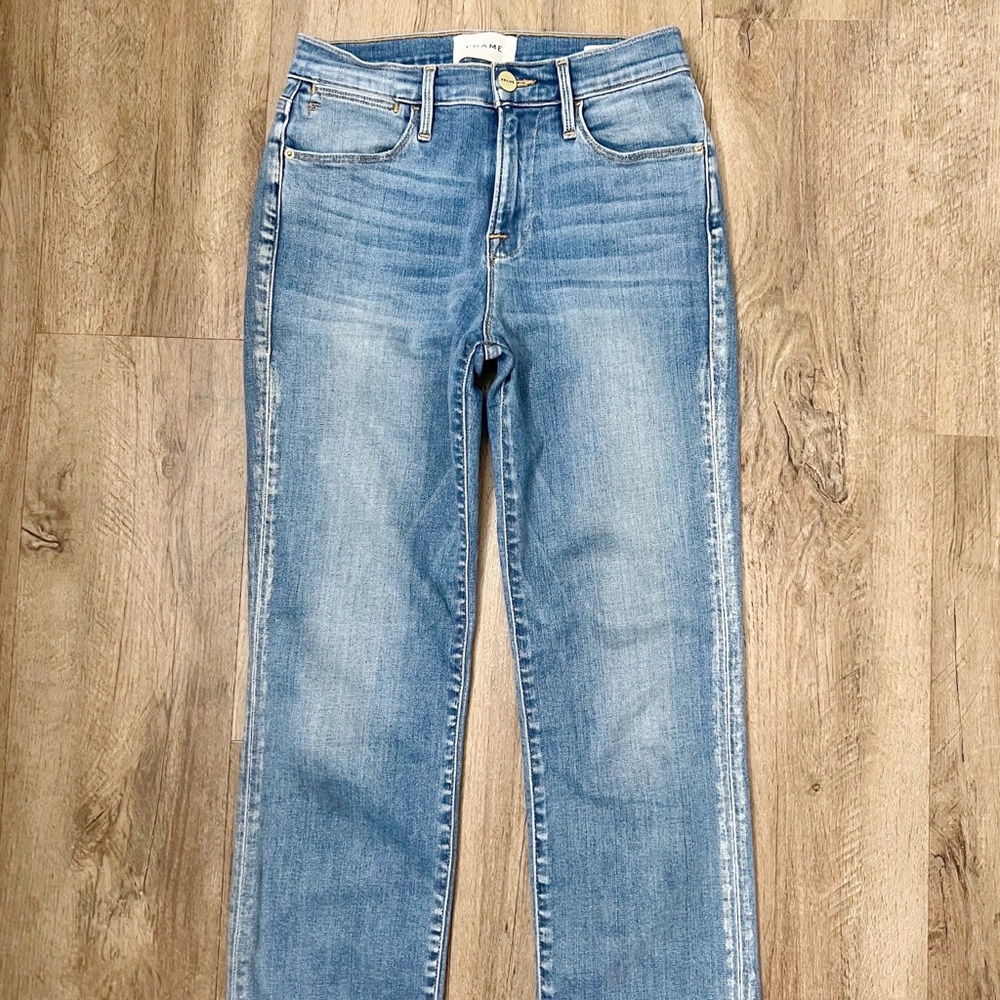 FRAME Le High Straight Sanded Seam Jeans Size 25 - Picture 5 of 10